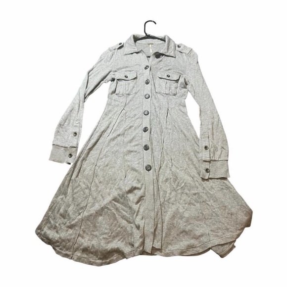 slim fit dress slacks FREE PEOPLE HEATHER GREY HOT SHOT MINI DRESS main image 0
